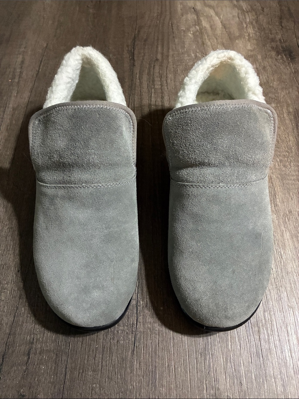 Propet Women’s Colbie Gray Suede Shearling-Lined Slip-On Bootie